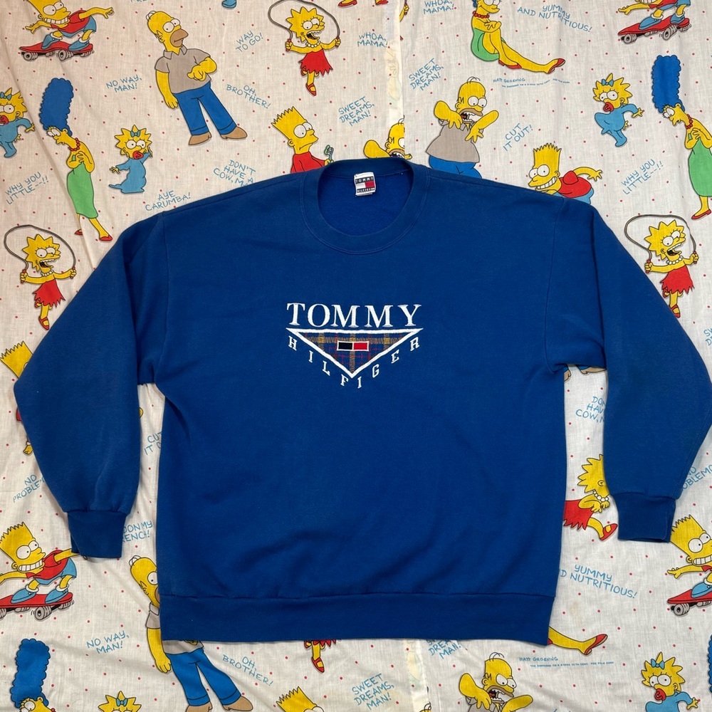 Vintage 90s Tommy Hilfiger Sweatshirt Size XXL Blue